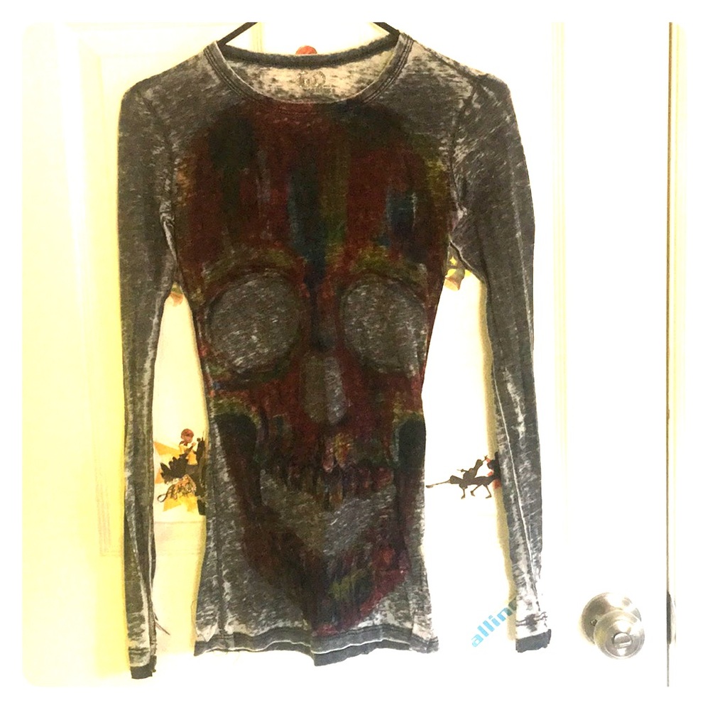 GO Contour Rainbow Skull Long Sleeve Shirt